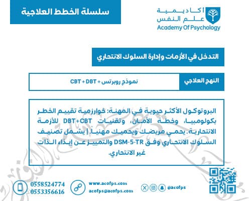 التدخل في الأزمات وإدارة السلوك الانتحاري