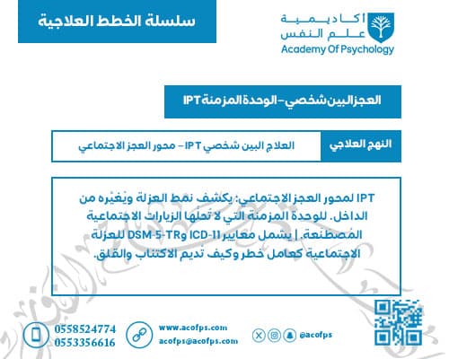 IPT العجز البين شخصي — الوحدة المزمنة