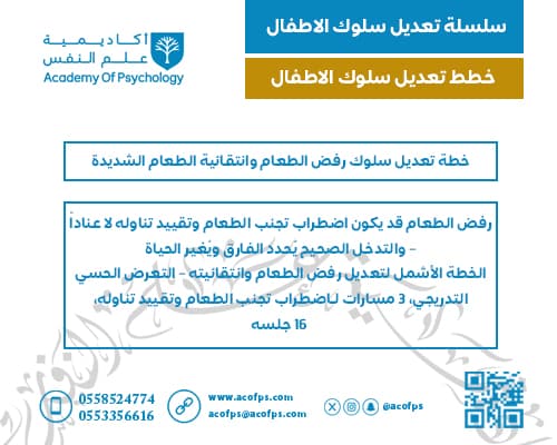 خطة تعديل سلوك رفض الطعام وانتقائية الطعام الشديدة
