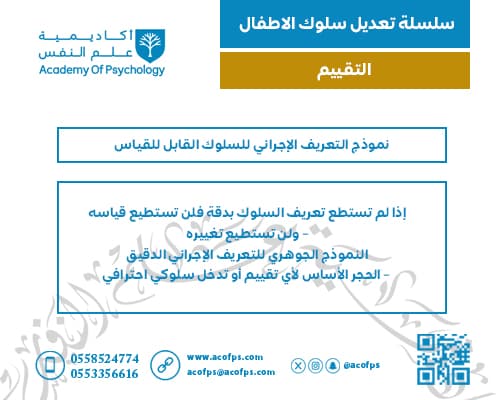 نموذج التعريف الإجرائي للسلوك القابل للقياس